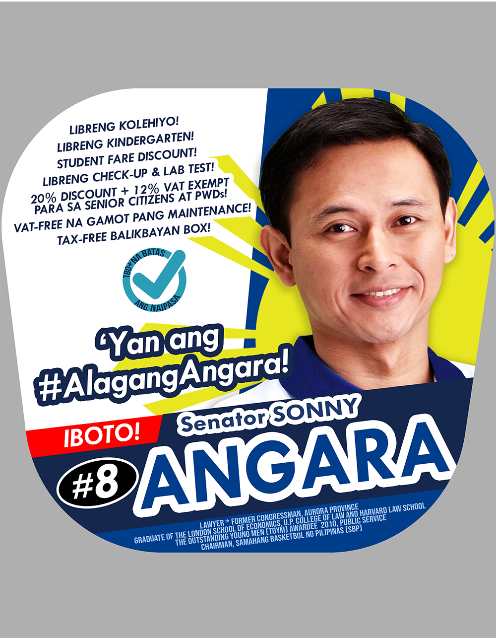Fan (front) Senator Sonny Angara